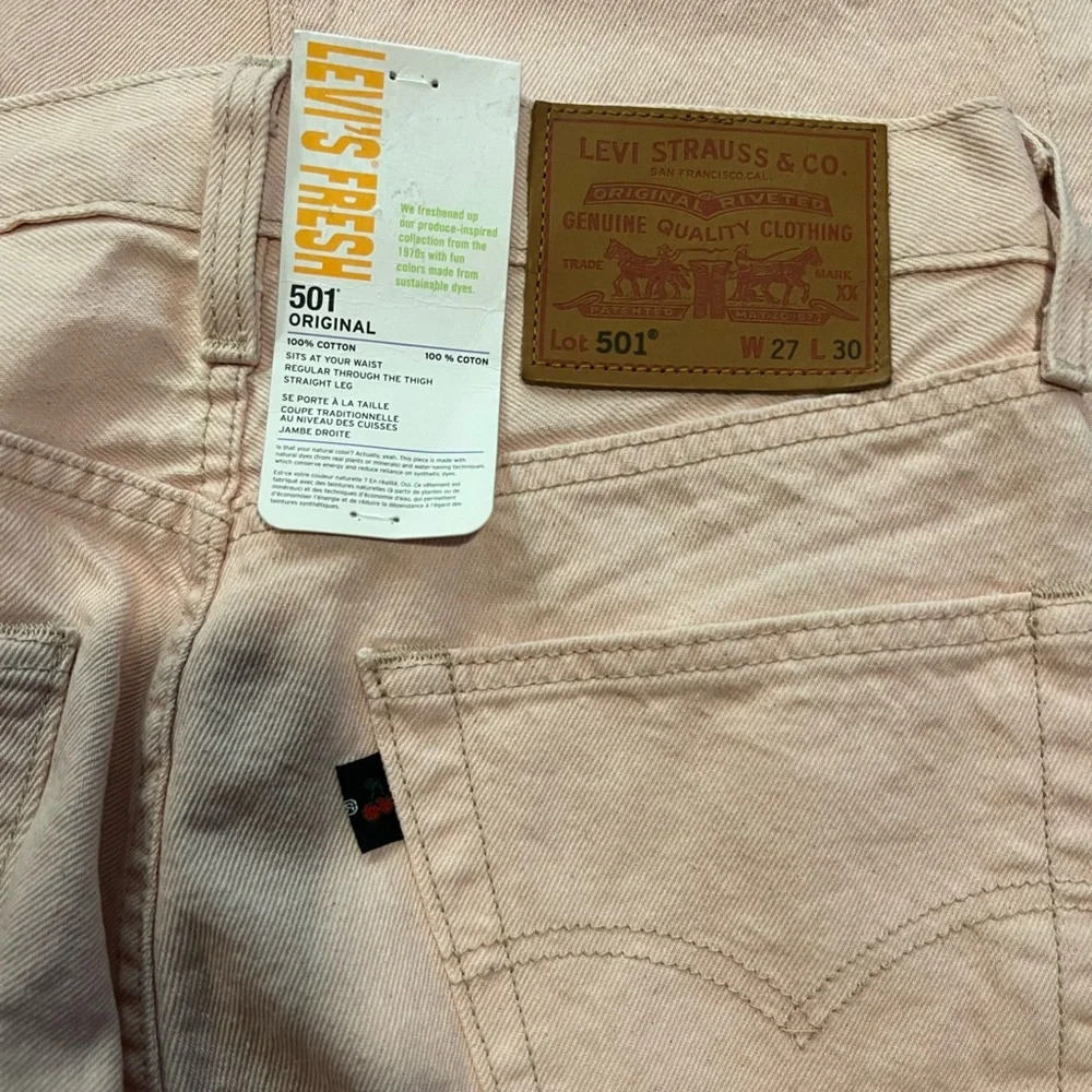 Levis 501 Fresh Adult Jean 27 X 30 Pink Limited Classic Button Fly Cotton Men's. - Picture 9 of 14